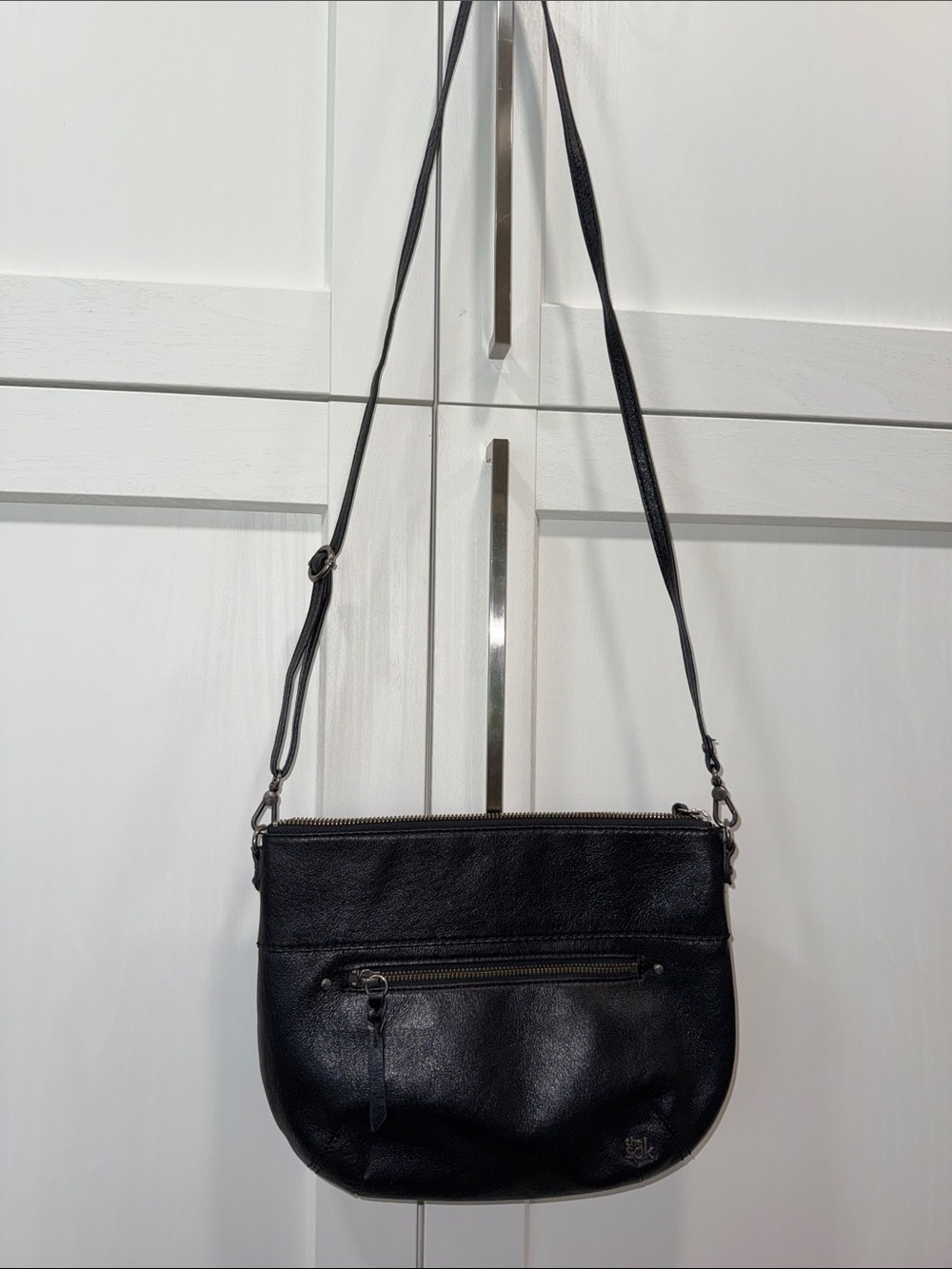 The Sak Black Leather Crossbody Bag - Classic Women's Shoulder Bag
